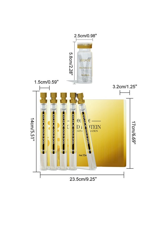 EELHOE - Gold Protein Collagen Combination -Protein Thread Lifting Set, Soluble Protein Thread and Nano Gold Essence Combination, Absorbable Collagen Thread for Face Lift, Reverse Collagen Serum for Face, Smoothing Firming Moisturizing - Image 1