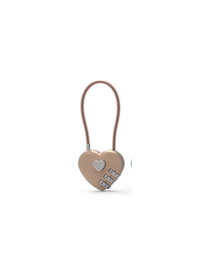 Love shape lock, heart-shaped combination padlock,  trolley case concentric lock, long wire rope combination padlock 