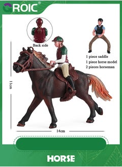 GROIC Horse Club Play Set with 2 Rider and Hanoverian Gelding,Saddle and Bridle,Horse Figurine,Farm Animal Toy Figure,Fun and Imaginative Play,Horse Toy  - Image 2