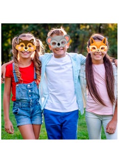 FRUITFUL PARTY Felt Jungle Animal Masks for Kids, 16 Pcs Animal Party Masks Set - Jungle Animal Felt Masks, Jungle Safari Party Mask & Safari Animal Face Masks, for Jungle Animal Party Decorations Supplies  - Image 4