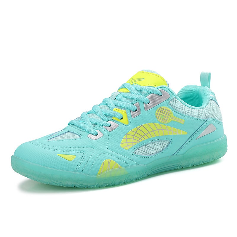 Generic Mens Womens Ping Pong Shoes Breathable Anti Slip Training Shoes For Students Shock Absorption Sports Shoes Jianjiang Tt580 fresh green 