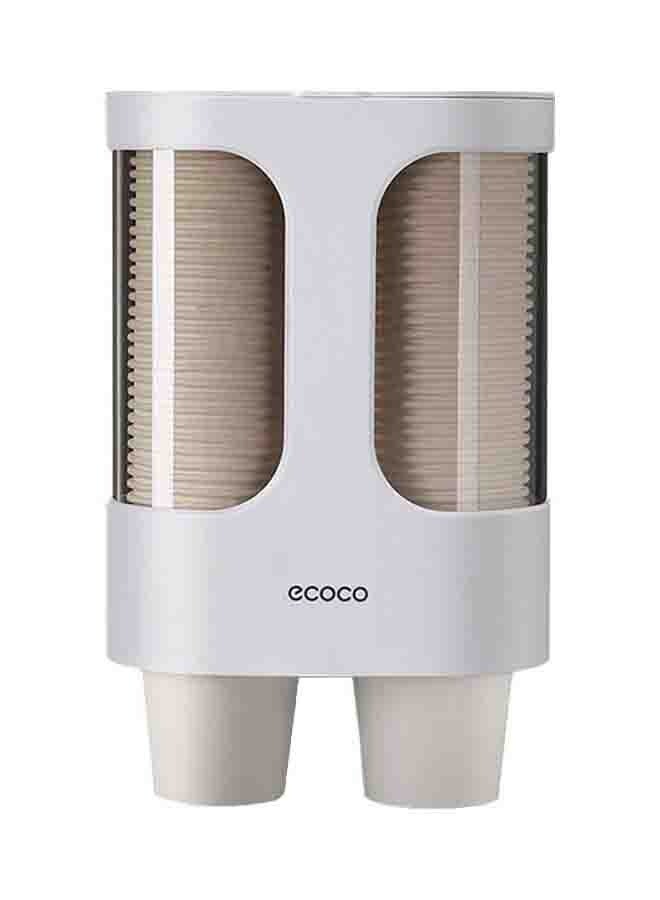 ecoco Wall-Mounted Paper Cup Dispenser Double Tube Design can Hold 80 Paper Cups with a Diameter of 7.5 cm - Image 1