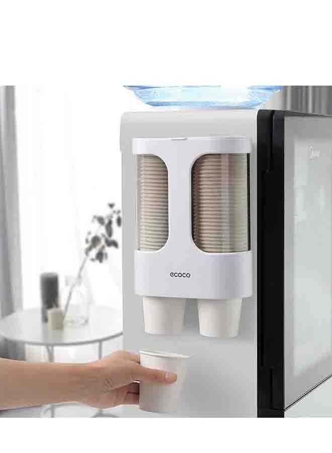ecoco Wall-Mounted Paper Cup Dispenser Double Tube Design can Hold 80 Paper Cups with a Diameter of 7.5 cm - Image 2