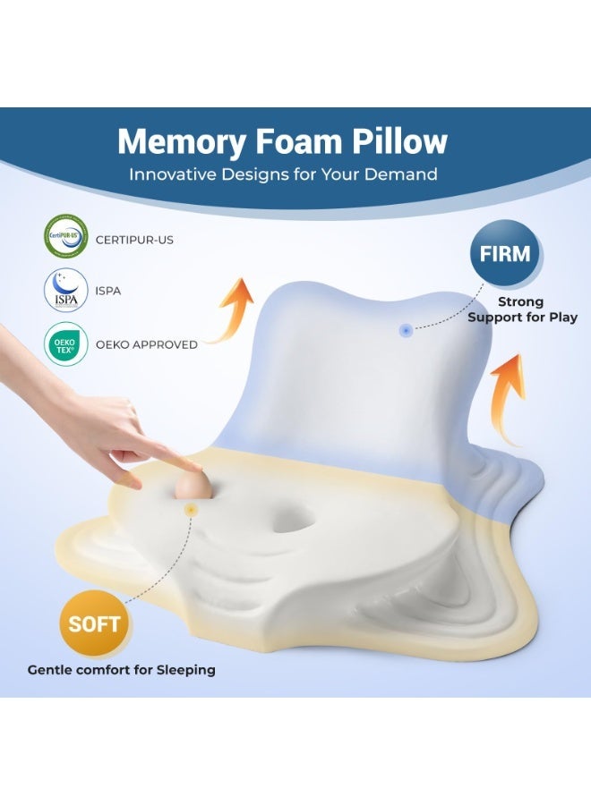 اكسيسن وسادة ظهر وسادة راحة السرير وسادة قراءة للسرير، الاستلقاء، الاتكاء والانبطاح، وسادة سرير إسفينية مريحة من الإسفنج المرن للرأس، وسائد دعم الذقن والظهر على أريكة الراحة الأرضية - أبيض - Image 3