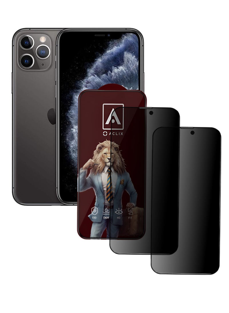 ACLIX 2 Pieces Antistatic ESD Dustproof Premium Quality High Definition Tempered Glass Screen Protector Designed For  iPhone 11 Pro Max - Image 1