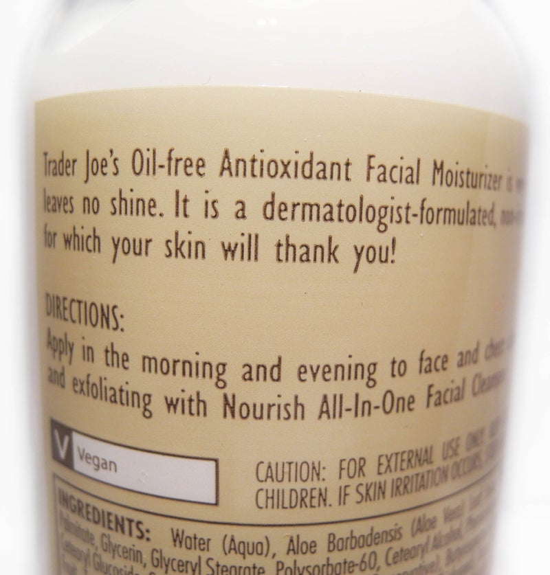 Trader Joe's Nourish Oil-Free Antioxidant Facial Moisturizer 6oz - Image 1