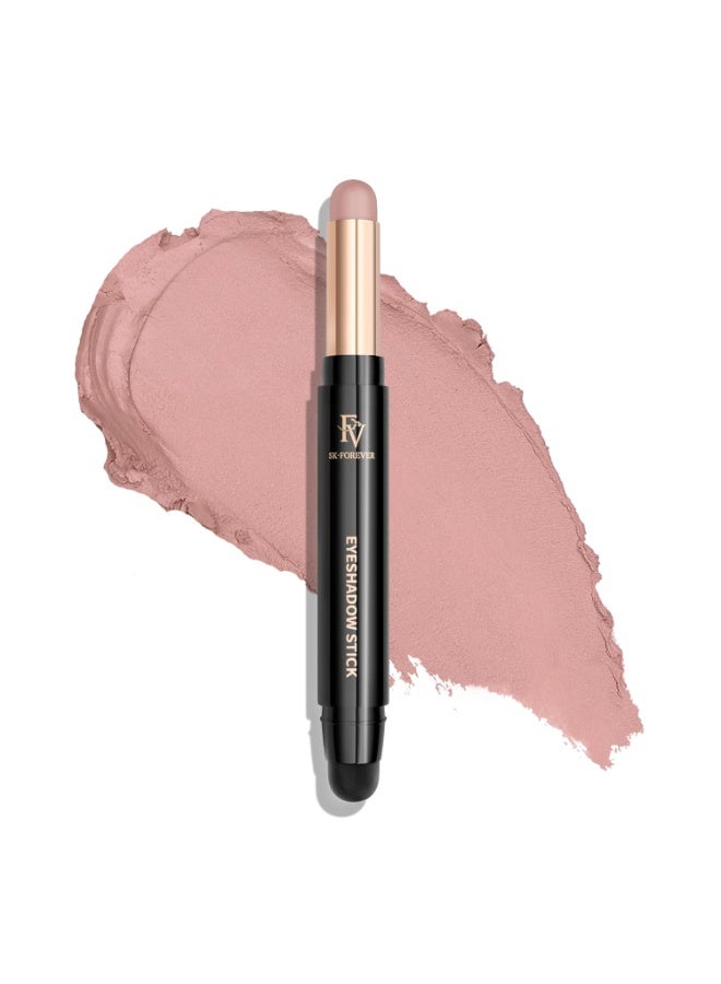 FV FV Long Lasting Cream Eyeshadow Stick, Waterproof & High Pigmented Eye Shadow Sticks Duo with Blending Sponge, Crease-Proof & Natural Finish Eyeshadow Pencil, Sand Matte - Image 1