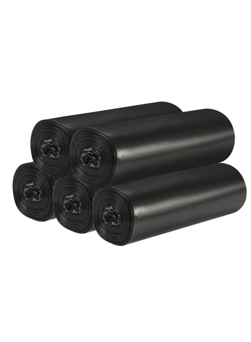 Terabyte 5 لفات أكياس قمامة صغيرة، 4 جالون مادة رقيقة قوية أكياس قمامة مطبخ قابلة للتخلص، أكياس قمامة بلاستيكية متينة لمكتب المنزل غرفة النوم حديقة سلة النفايات، 100 قطعة (أسود) - Image 1