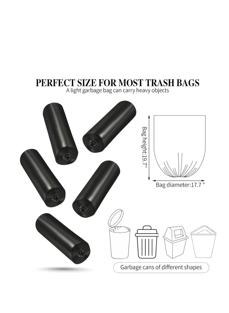 Terabyte 5 لفات أكياس قمامة صغيرة، 4 جالون مادة رقيقة قوية أكياس قمامة مطبخ قابلة للتخلص، أكياس قمامة بلاستيكية متينة لمكتب المنزل غرفة النوم حديقة سلة النفايات، 100 قطعة (أسود) - Image 3