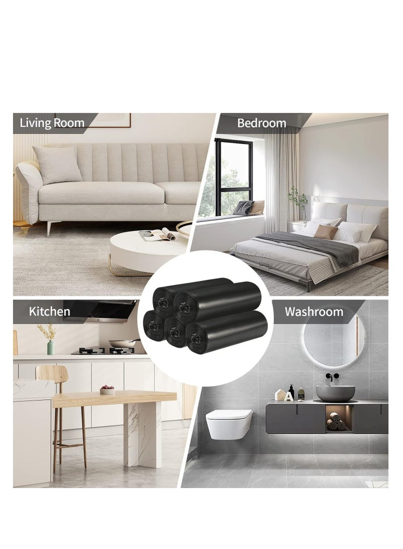 Terabyte 5 لفات أكياس قمامة صغيرة، 4 جالون مادة رقيقة قوية أكياس قمامة مطبخ قابلة للتخلص، أكياس قمامة بلاستيكية متينة لمكتب المنزل غرفة النوم حديقة سلة النفايات، 100 قطعة (أسود) - Image 4