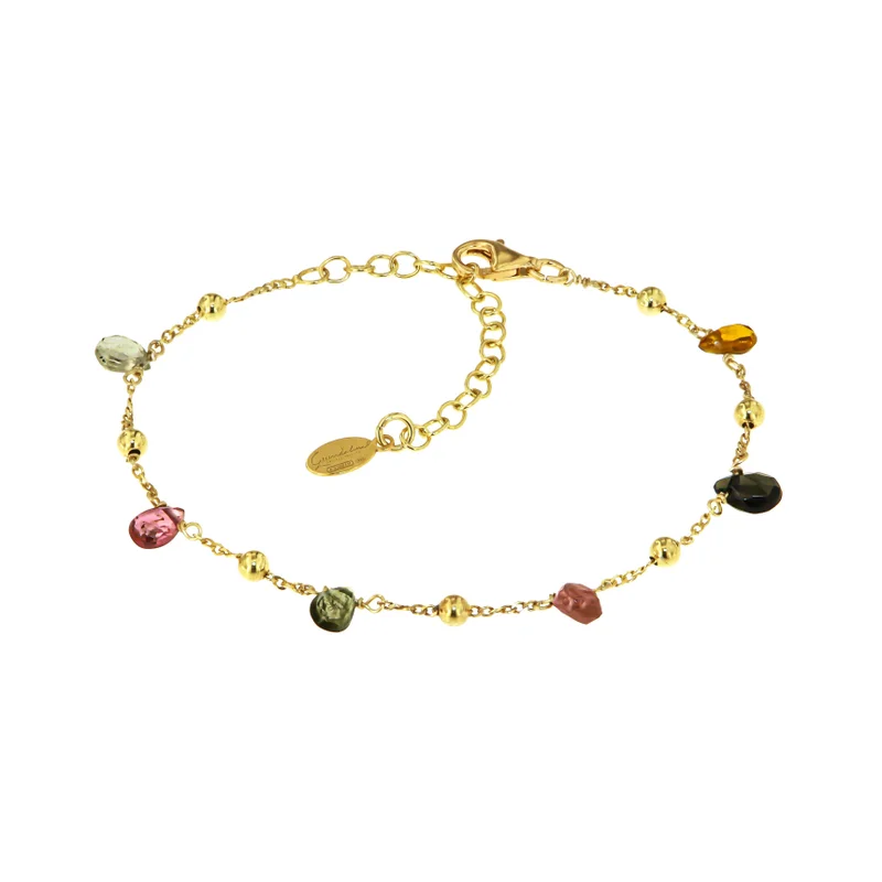 جواندلينا Gold Plated Bracelet with Tourmaline