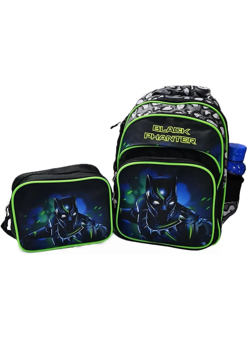 Masho Trend Black Panther Bag + Nutrition - Black Panther School Bag Men's Bag Children's Backpack Bp4