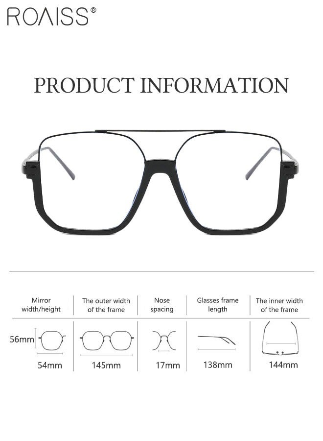 roaiss Blue Light Blocking Glasses Blue Light Filter Computer Reading Gaming TV Phones Square Eyeglasses Oversize Anti Eyestrain Headache Eyewear for Men Women Black 54mm  - Image 4