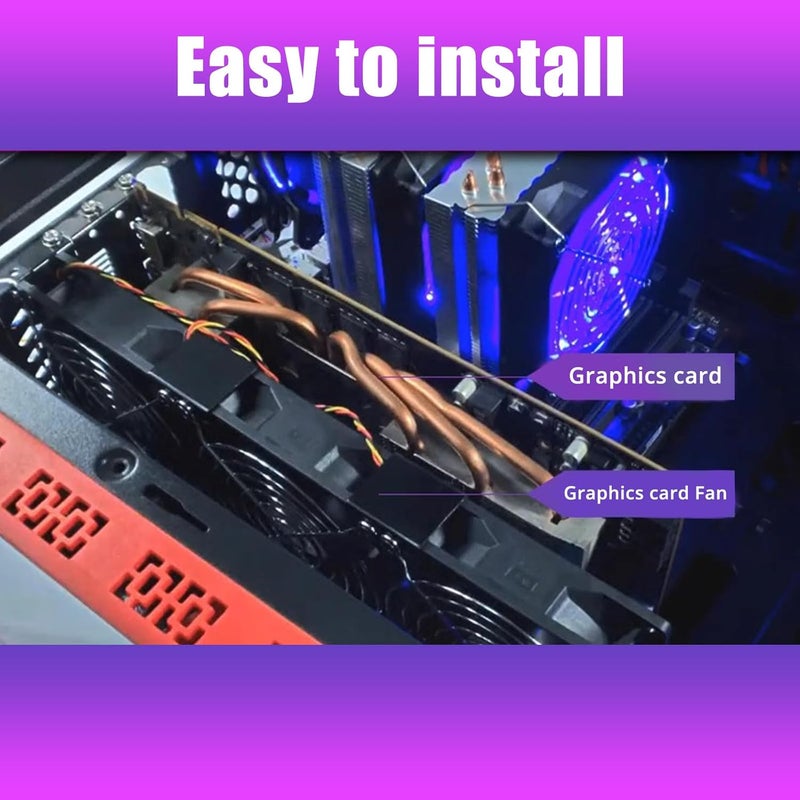 Graphics Card Fan Slot Graphics Coolers Video VGA for Enhances Cooling & Noise Reductions VGA Cooling Fan - Image 3