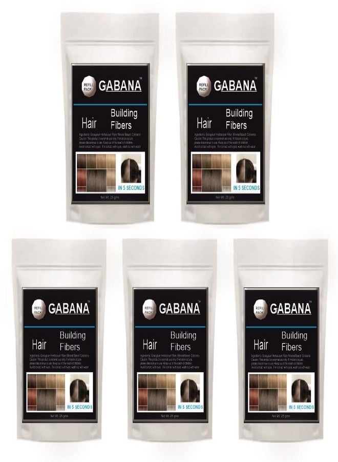 GABANA ألياف غابانا لتكثيف الشعر للرجال والنساء (عبوة من 5 قطع، 25 غرام) | ألياف بودرة، ألياف طبيعية لتكثيف الشعر الخفيف، ألياف الكيراتين الطبيعية للشعر الخفيف، ألياف للشعر في مناطق الصلع | - Image 2