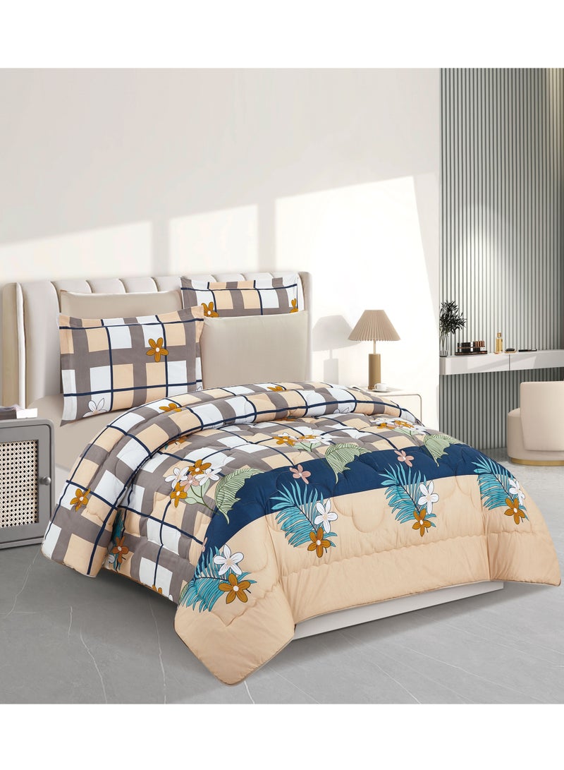 Stargold Super Soft Printed Comforter, 6pcs Set, Microfiber High-Quality Fabric, Stylish and Premium Design, Durable, Ideal For Home Bedroom 240X220CM  - Image 1