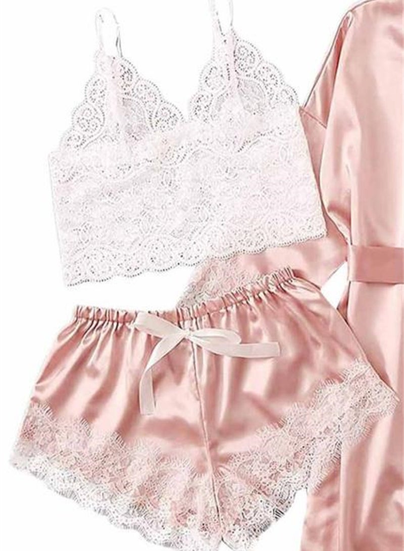 4pcs pajamas women's home pajamas lace pajamas set - Image 3