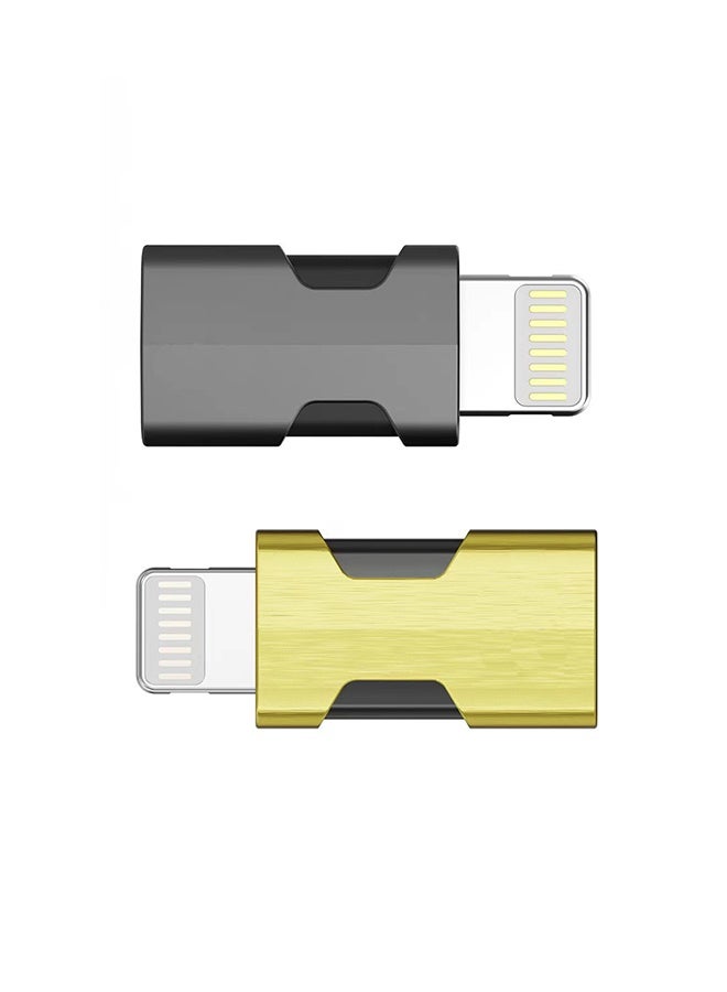 2 PCS Type C to USB Adapter, USB Type C Female to Lightning Male Adapter(Grey,Gold)  - Image 1
