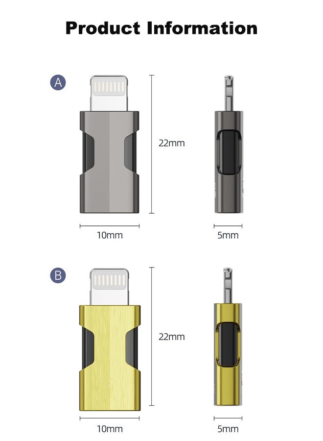 2 PCS Type C to USB Adapter, USB Type C Female to Lightning Male Adapter(Grey,Gold)  - Image 5