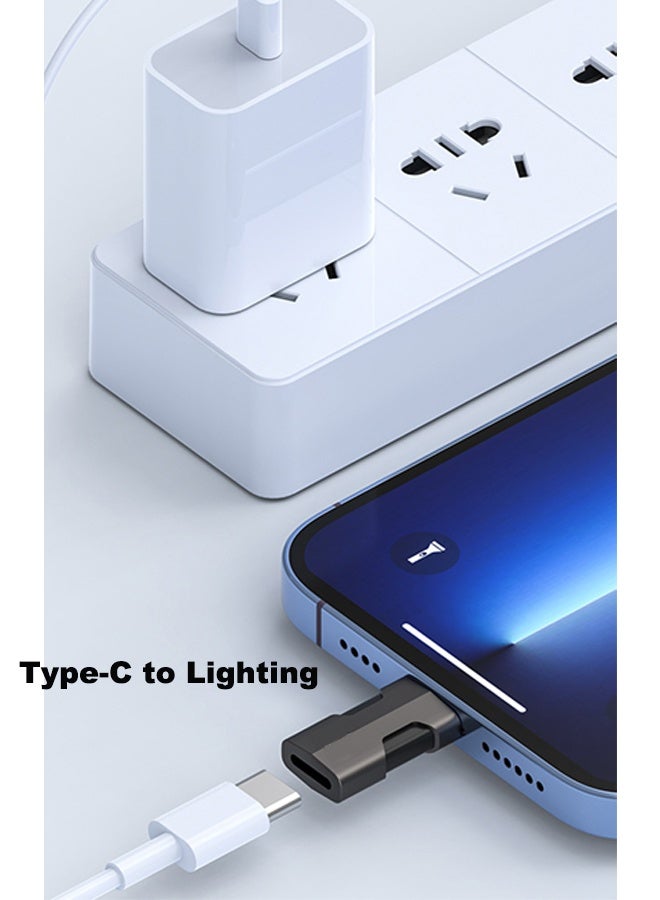 2 PCS Type C to USB Adapter, USB Type C Female to Lightning Male Adapter(Grey,Gold)  - Image 2