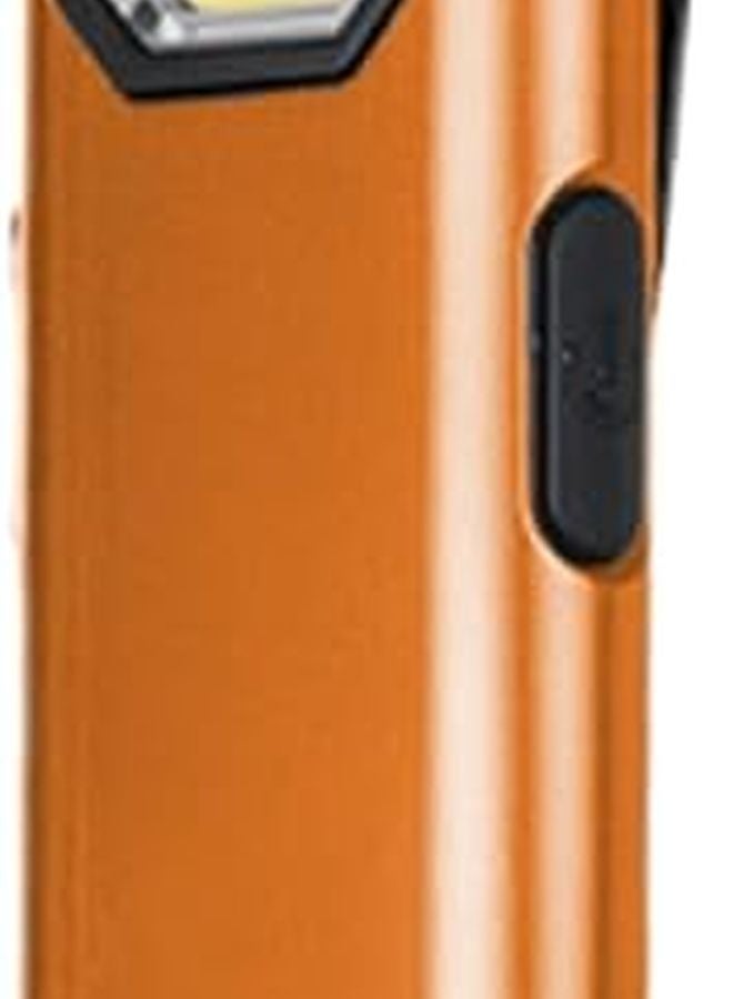 Orange Portable LED Flashlight USB Rechargeable Clip On Light for Hiking Camping - Image 2