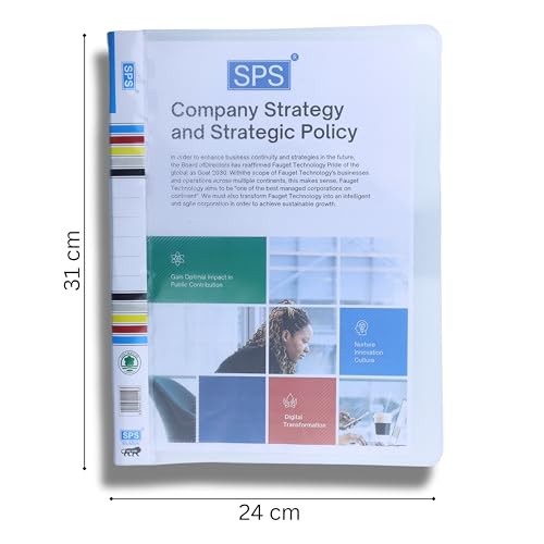 SPS Colored Report File – Set of 20 | Plastic File for A4 Documents | for Office, School & Home | Holds Up to 150 Sheets | Best for Interviews and Reports - Image 3