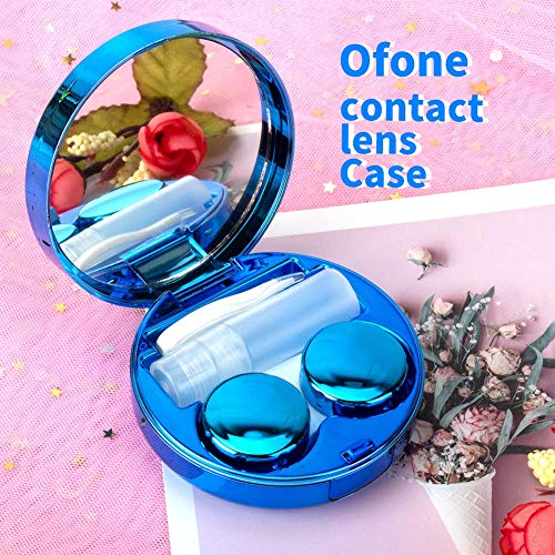 ofone Contact Lens Case, Bling Constellations Contact Cases with Tweezers Remover Tool Mirror Solution Bottle Portable Contact Lenses Storage Container Kit for Travel (Blue) - Image 3
