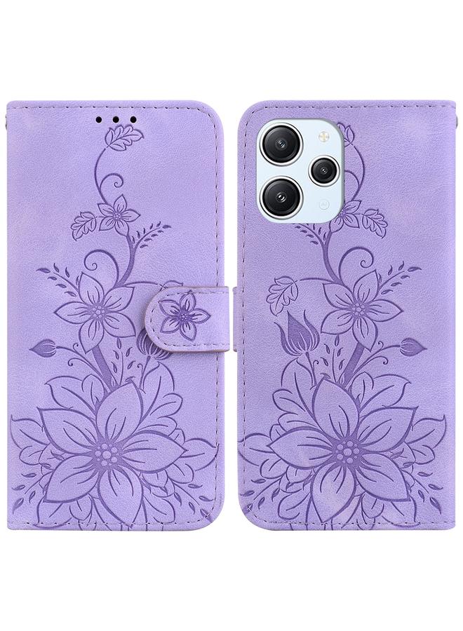 The Bros Case For Xiaomi Redmi 12 Lily Embossed Leather Phone Case