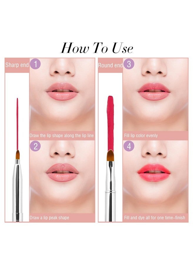 Sliverdew 2 Pack Retractable Lip Brush For Lipstick Lip Gloss Double-Ended Lip Makeup Brushes With Cap Lipstick Brush Lip Balm Applicator Travel - Image 4