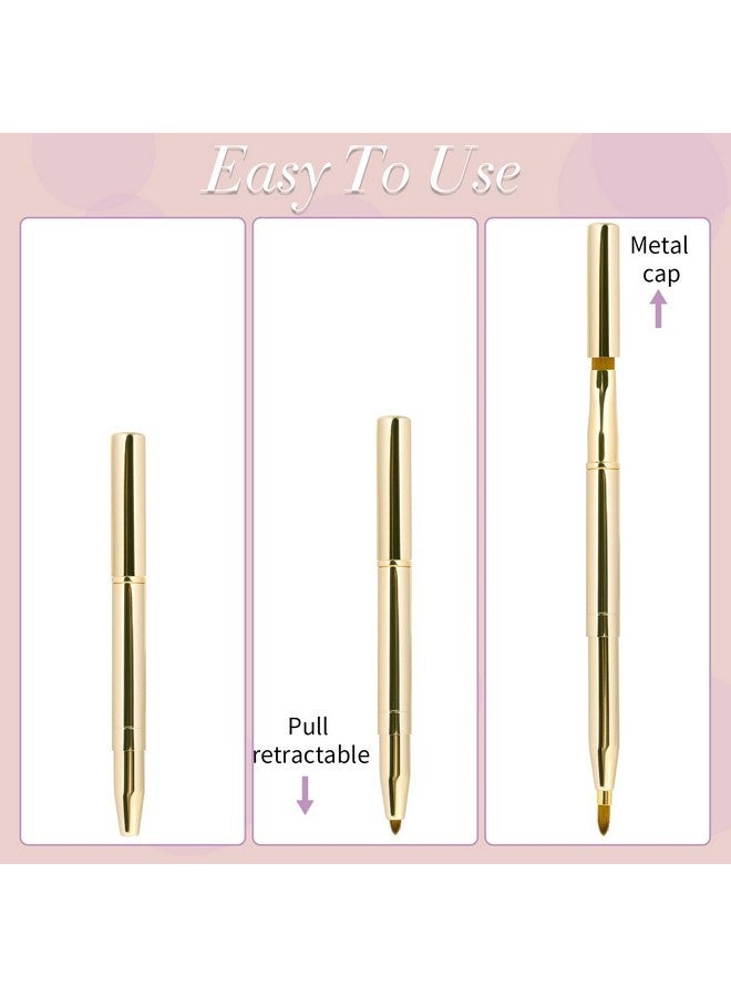 Sliverdew 2 Pack Retractable Lip Brush For Lipstick Lip Gloss Double-Ended Lip Makeup Brushes With Cap Lipstick Brush Lip Balm Applicator Travel - Image 3