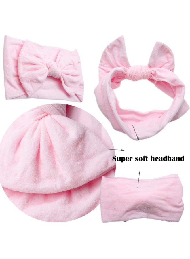 CELLOT  20 Colors Super Stretchy Soft Knot Baby Girl Headbands with Hair Bows Nylon Head Wrap For Newborn Baby Girls Infants Toddlers Kids A-20pcs - Image 2