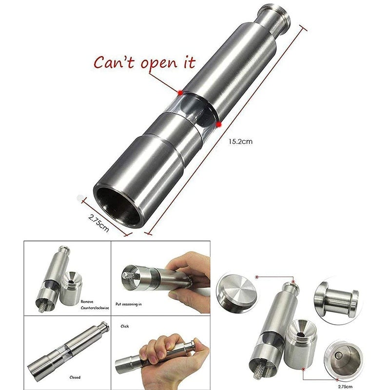 LOCANS Stainless Steel Mini Paper Mills Grinder Tool Hand Operated Manual Salt and Other Spice Mill Pump Grind Tool - Image 3