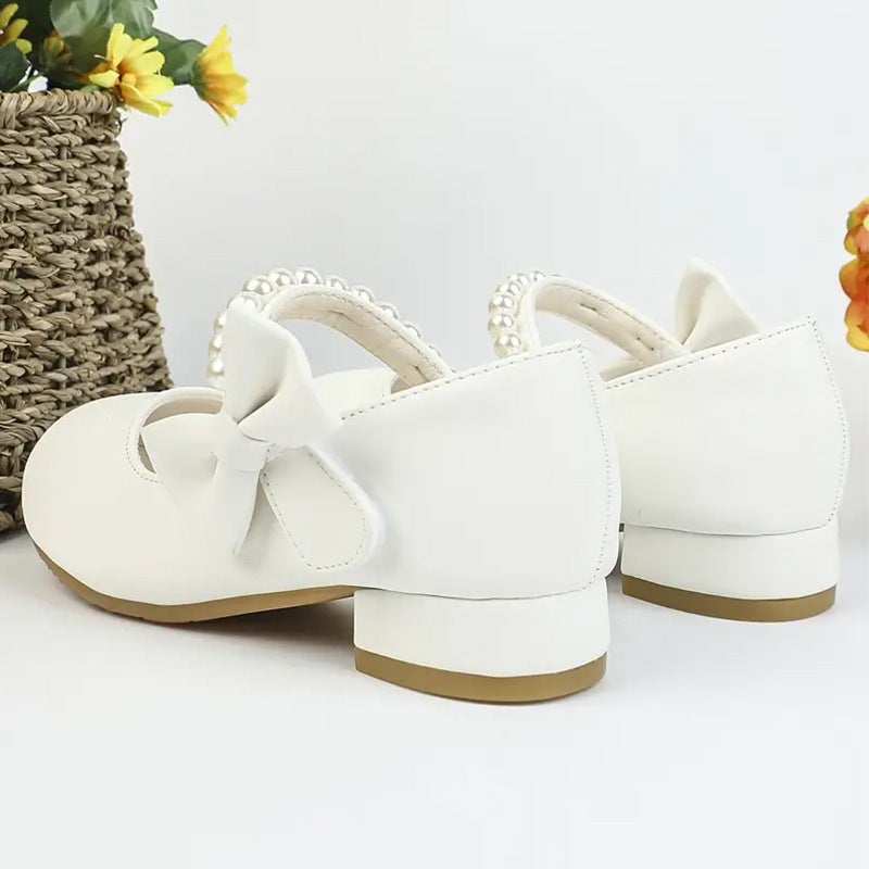 Girls Princess Shoes White Leather Shoes Fashion Elegant Dance Leather Shoes Elegant Princess Style Elegant Women'S Big Children'S Leather Shoes - Image 3