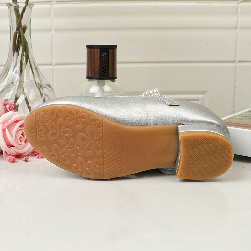 Girls Princess Shoes White Leather Shoes Fashion Elegant Dance Leather Shoes Elegant Princess Style Elegant Women'S Big Children'S Leather Shoes - Image 5