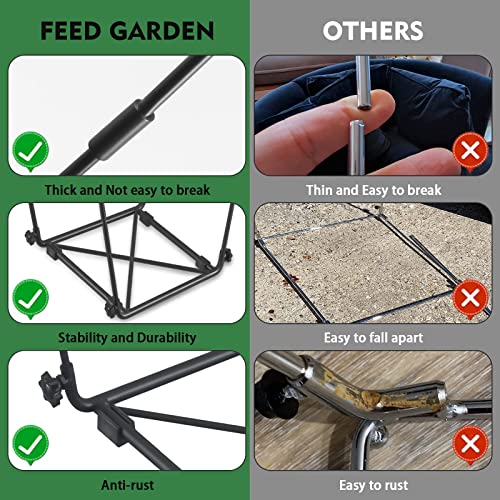 FEED GARDEN Trash Bag Holder, Outdoor Metal Leaf Bag Holder Stand, Garbage Bag Frame Holder for 30-45 Gallon Bags for Leaves, Camping, Yard Weeding, Lawn Party - Image 4