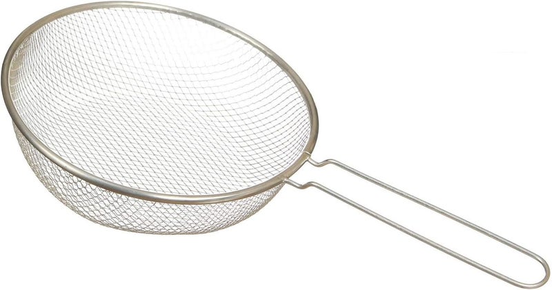 Generic, Professional Stainless Steel Mesh Frying Strainer, Silver, 20 cm Kitchen Skimmer with Long Handle, 30603