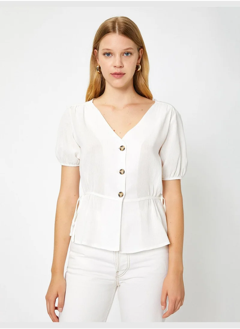كوتون Button Detailed Blouse