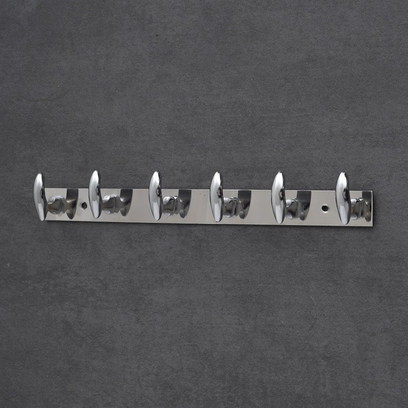Ingo creation Stainless Steel 6 Pin Exclusive Cloth Hanger Wall Mounted Bathroom Cloth Hanger,Cloth Wall Hook,Door Hooks Rail for Hanging Keys,Clothes,Towel (Pack of 4) - Image 4