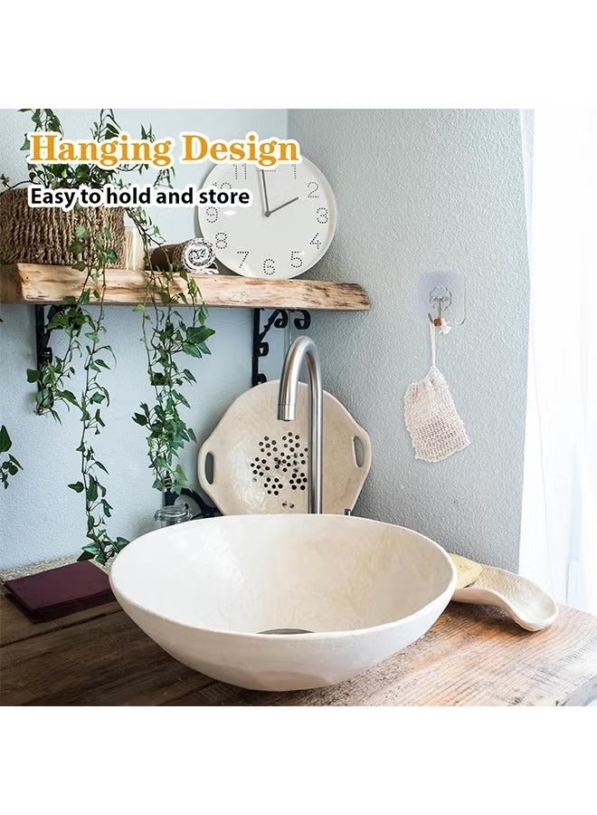 جيماتور 6 أجهزة كمبيوتر حقيبة صابون الألياف السيسال ، حقيبة صابون تقشير مع الرباط ، من أجل تقشير دش عنبر - Image 3