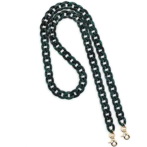Aumey 40 Inches DIY Resin Bag Strap Plastic Ladies Bag Chain Shoulder Cross Body Bag Handbag Purse Replacement Chain Strap Set with Buckles (Green) - Image 1