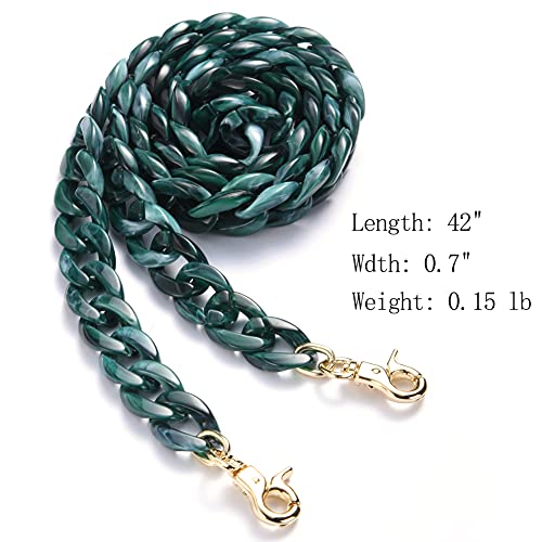 Aumey 40 Inches DIY Resin Bag Strap Plastic Ladies Bag Chain Shoulder Cross Body Bag Handbag Purse Replacement Chain Strap Set with Buckles (Green) - Image 2