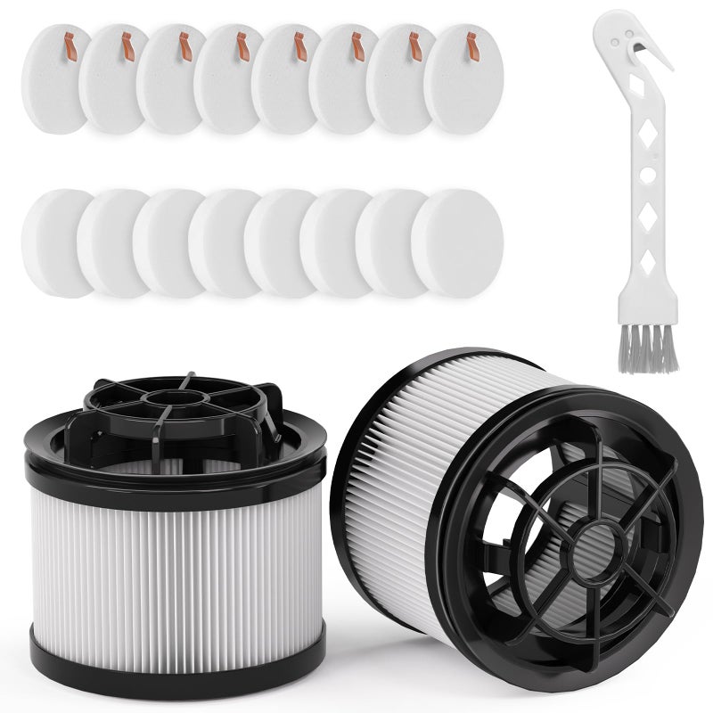 Leemone 18 PCS LVAC-200 Vacuum Filter Replacement, Compatible with Levoit LVAC-200 Cordless Stick Vacuum Cleaner (Model No. LSV-V201-WUS), 8 Pre-Motor Filters and 2 Post-Motor Filters - Image 1