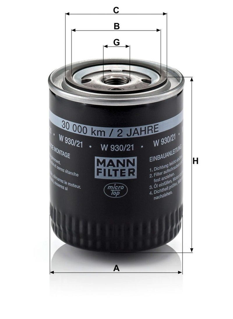 MANN FILTER OilFilter-  W930/21 - Image 1