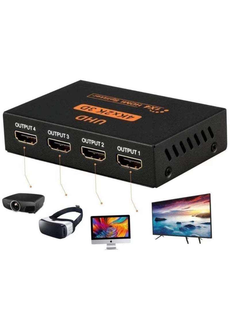 شابية موزع HDMI 1 في 4 مخرجات، كامل الوضوح 4K ثلاثي الأبعاد، موزع HDMI 1 × 4 طرق، موزع صندوق 1080P، كابل موزع 1080P لـ PS3/4 Fire Stick Xbox HDTV مشغل DVD شاشة أجهزة العرض - Image 5