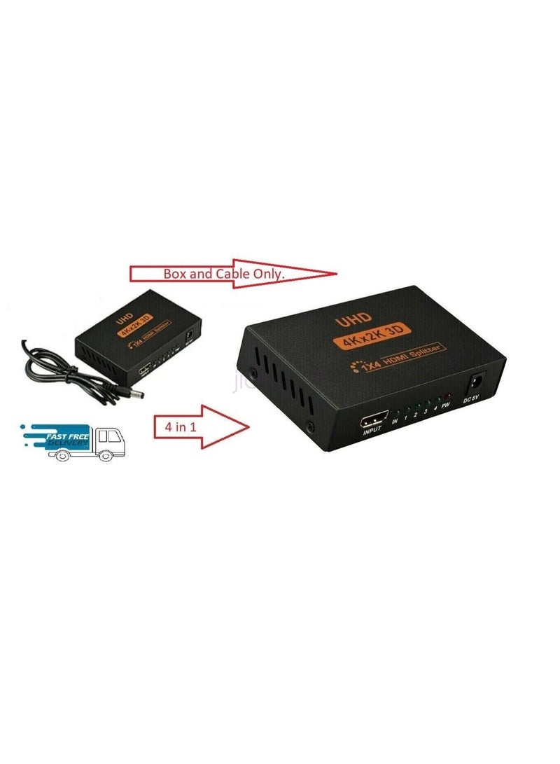 شابية موزع HDMI 1 في 4 مخرجات، كامل الوضوح 4K ثلاثي الأبعاد، موزع HDMI 1 × 4 طرق، موزع صندوق 1080P، كابل موزع 1080P لـ PS3/4 Fire Stick Xbox HDTV مشغل DVD شاشة أجهزة العرض - Image 4
