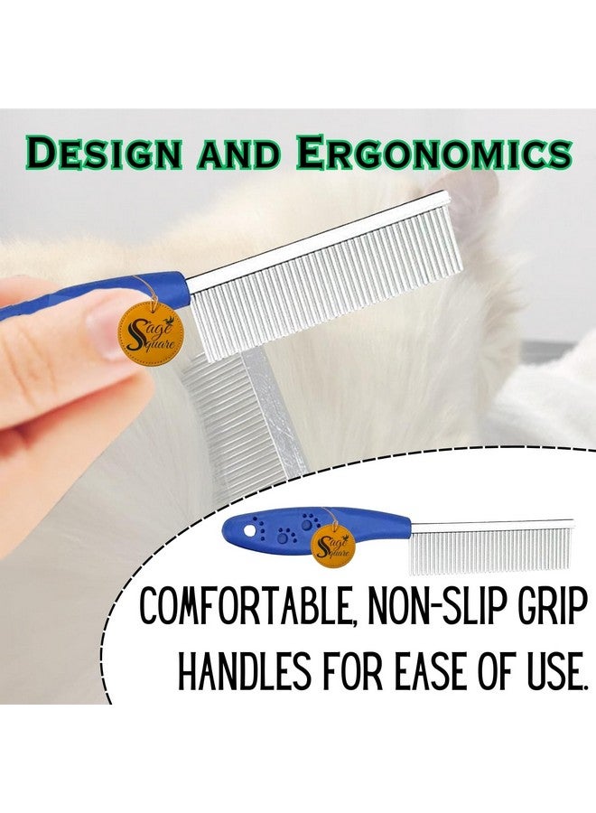 سايج سكوير مشط للحيوانات الأليفة من جانب واحد - أداة احترافية للعناية بالكلاب والقطط، فك التشابك وتنعيم وتجميل فراء حيوانك الأليف، متعدد الاستخدامات، مقبض مريح، إزالة فعالة للعقد - Image 3