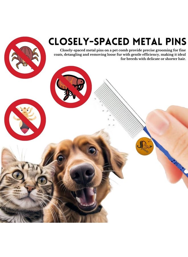 سايج سكوير مشط للحيوانات الأليفة من جانب واحد - أداة احترافية للعناية بالكلاب والقطط، فك التشابك وتنعيم وتجميل فراء حيوانك الأليف، متعدد الاستخدامات، مقبض مريح، إزالة فعالة للعقد - Image 5