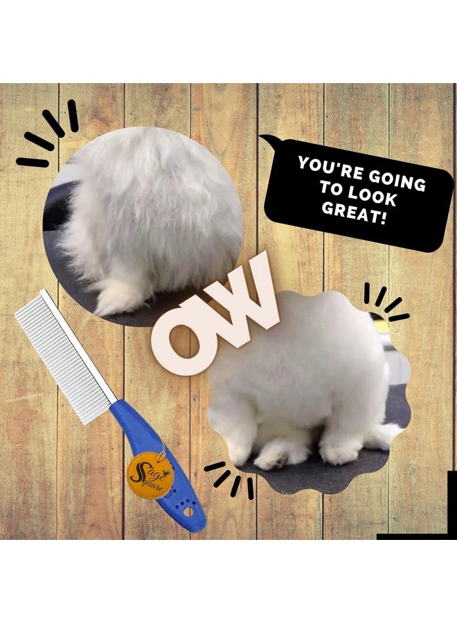 سايج سكوير مشط للحيوانات الأليفة من جانب واحد - أداة احترافية للعناية بالكلاب والقطط، فك التشابك وتنعيم وتجميل فراء حيوانك الأليف، متعدد الاستخدامات، مقبض مريح، إزالة فعالة للعقد - Image 4