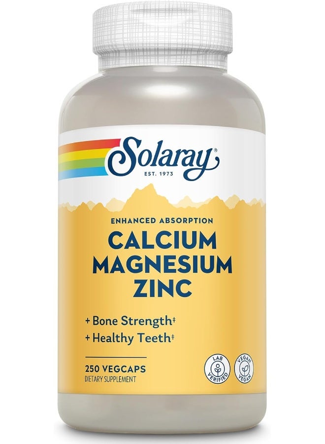 SOLARAY SOLARAY Calcium Magnesium Zinc 250 Vegetarian Capsules - Image 1