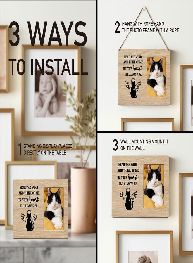IAXIC Pet Memorial Gifts for Cats, Cat Loss Of Cat, Sympathy Gift Picture Frame, Gifts, Remembrance Photo Frame Desk Shelf Table Top Decor - Image 5